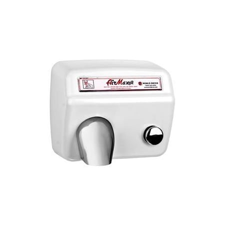 World Dryer World Dryer Airmax High Speed Push Button Hand Dryer, White Steel, 115V DM5-974A